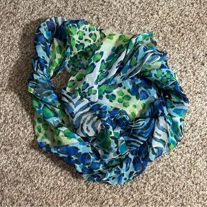 Vibrant Blue and Green Abstract Scarf Wrap 🍀
